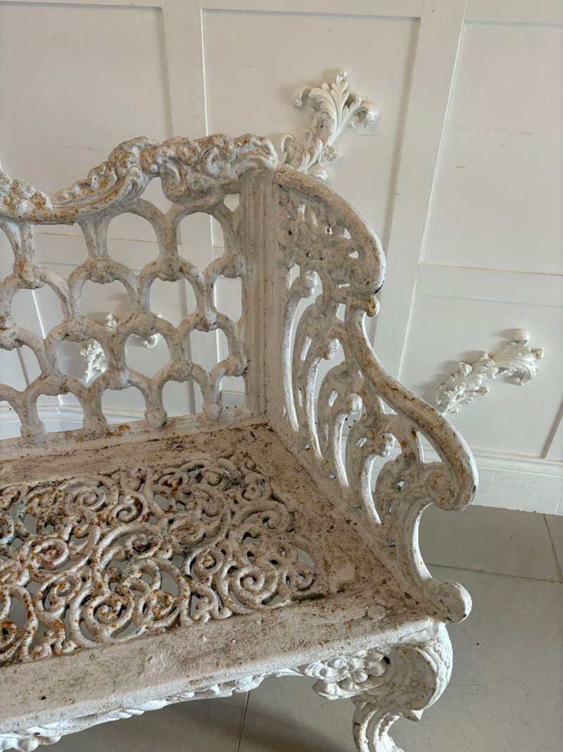 Superb Quality Antique Early Victorian Ornate Cast Iron Garden Seat - Image 12